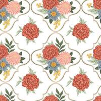 Floral pattern design with colorful flowers vector