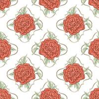Floral pattern with red roses vector