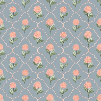 Summer flowers, dahlia damask Seamless Pattern. romantic background for textile, fabric, wrap texture