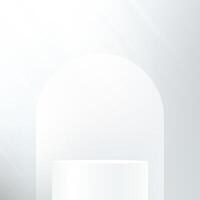 White studio room background. White background 3d with podium. Empty room with light effect. Space for selling products on the website. Business backdrop. illustration. vector