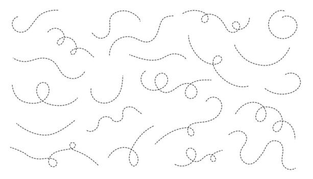 Schematic representation of route map, a line symbol for a business trip or a flight, with a wave pattern and a monochrome background design. vector