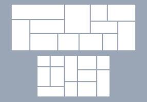 Picture frame with photo layout and mosaic template for collage or moodboard. Background board or album for diary, flyer, or horizontal comic panel. Works well for storyboard or cartoon page. vector