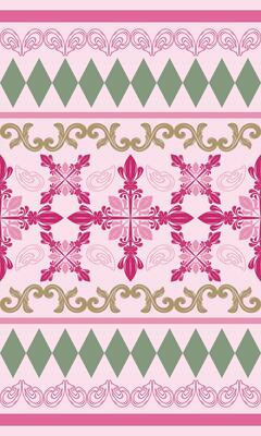 Ancient Playful Delicate Expensive Green Jade Pink Gold Color Seamless Border Pattern. Scroll Geometric Ornament for Interior Fashion Decoration Silk Weaves Wallpaper Brocade Jacquard Textiles Layer