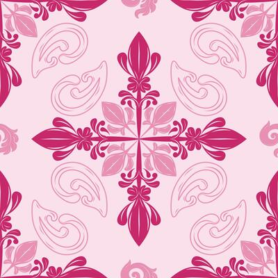 Luxury Repeat Sense of Rich Baroque Rococo Inspired Hand Drawn Sweet Abstract Flowers. Fine Neatly Elegance Pink Shades Blooming Sweet and Sexy Expression for Decoration Dress Garment Textiles Tiles