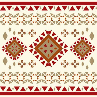 Detailed Motif Chevron Tradition Handicraft Seamless Pattern Border Embroidery Needlecraft with Red Gold on Light Cream Background. Ethnic Scarf Striped Delicate Homespun for Prints Backdrop Silk Lace