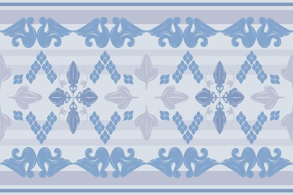 Elegance Traditional Motif Scroll Geometric Ornament Delicate Florals Abstract Border Pattern. Exquisite Chevron Medieval Classical Grey Silver Blue Element Wealth Rich Style Embroidery Costume Silk