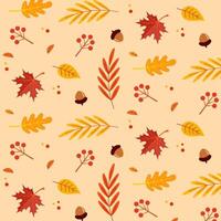 Hand drawn flat autumn patterns vector