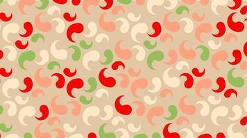 Abstract paisley pattern in red, green, cream and coral on a beige background, Ideal for textiles, wallpapers and digital design vector