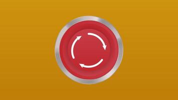 3D Emergency Button with Circular Arrows vector