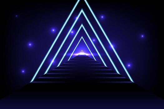 Abstract geometric triangle technology fiber optic cable network speed line vector