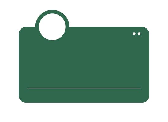 Flat Green UI Window Frame with Top Circle Cutout and Minimalist Rounded Corners. Clean App Interface or Web Panel Design.