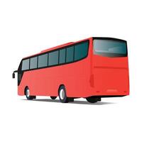 City bus back view in white background vector