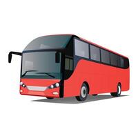 City bus template Passenger transport side view with line art vector