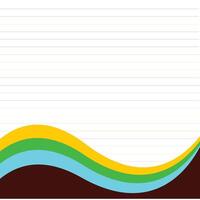 A note pad with a colorful wave pattern vector