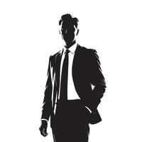 Silhouette of a man in a suit vector