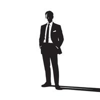 Silhouette man in a suit and tie vector