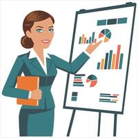 showing graph chart at work vector