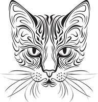 a cat's face with tribal patterns on it vector