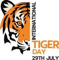 International Tiger Day Silhouette art vector