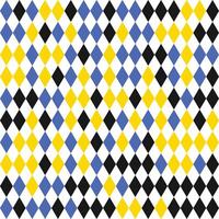 Bold Diamond Geometric Pattern. Blue, Yellow, Black and White Modern Abstract Background vector