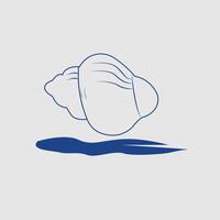 a blue shell with a wave in the middle vector