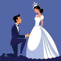 wedding attire proposal vector
