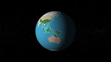 Earth rotating in space over 18 seconds video