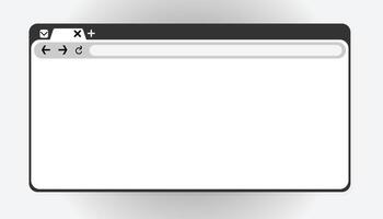 Illustration of a web browser with a blank webpage. Depicts a user interface concept emphasizing a simple design ideal for tech or user experience projects vector