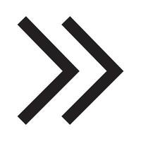 Black Double Forward Arrows on a White Background Illustration vector