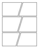 Manga Storyboard Template Versatile Comic Strip Layout with Rounded Corners vector