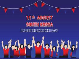 Celebration of South Korea Independence Day on August 15th With a Gathering vector