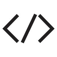 Minimal Image of Simple Code Brackets on a White Background vector