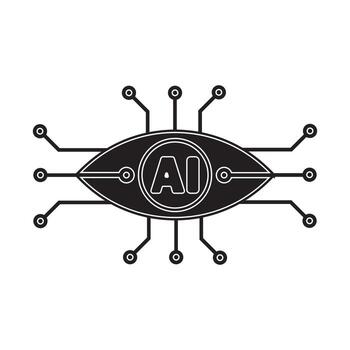 resumen circuito ojo representando artificial inteligencia y digital innovación vector