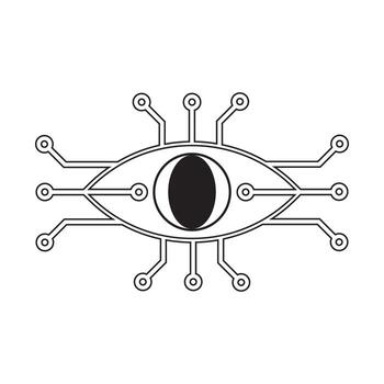 Futuristic Eye Circuitry Representing Technology and Artificial Vision Concepts vector