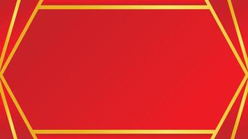 Red Background With Golden Geometric Frame for Elegant Designs vector