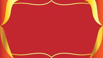An ornate decorative frame with a rich red background and gold embellishments, perfect for invitations, announcements, or festive themes. vector