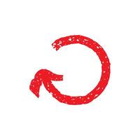 Red hand drawn circular vector