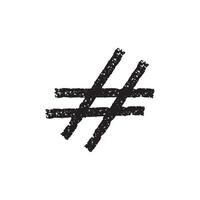 Hand drawn hash symbol illustration vector