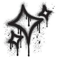 star in graffiti style with black spray paint vector