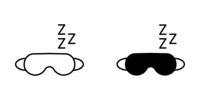 Sleep Mask Icon set. Symbol isolated white background. illustration. color editable. vector