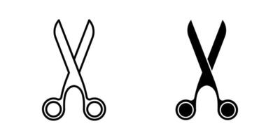 scissor Icon set. Symbol isolated white background. illustration. color editable. vector