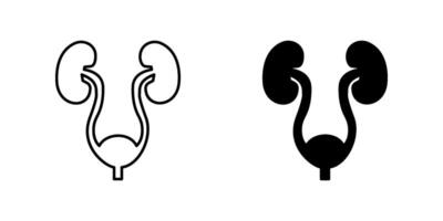 Human Urinary Icon set. Symbol isolated white background. illustration. color editable. vector