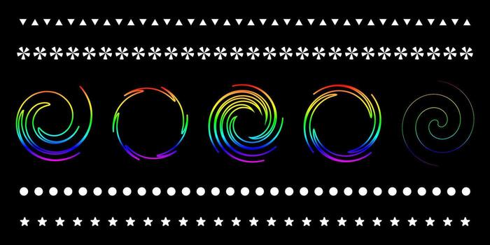 resumen geométrico y arco iris línea modelo en negro antecedentes vector