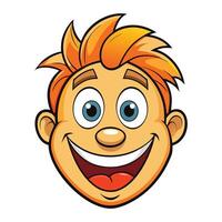 Cartoon boy with happy face on white background vector