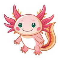 Cute axolotls on white background vector