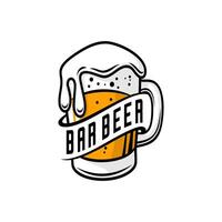 A glass of beer with foam vector