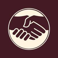 Handshake trendy useful important Illustration design delightful colorful background vector