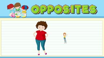 Colorful animation illustrating the concept of opposites with characters representing fat and skinny. Engaging visuals with playful transitions video