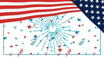 Animated celebration of Independence Day with fireworks, confetti, and patriotic colors. Features dynamic transitions and bold typography video