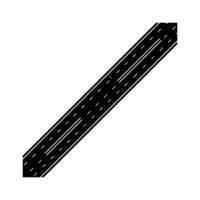 A black and white image of a road with a line vector
